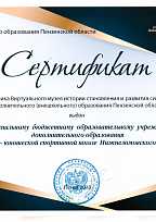 Сертификат министерства образования Пензенской области